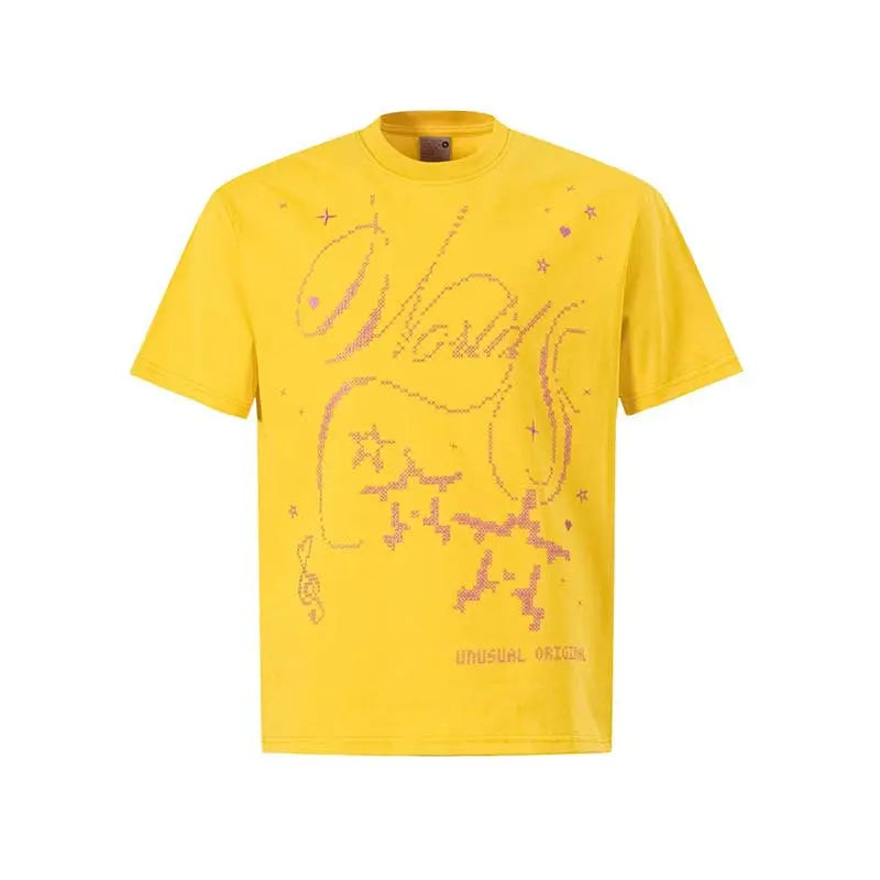 Alphanumeric printed round neck short sleeved shirt eprolo