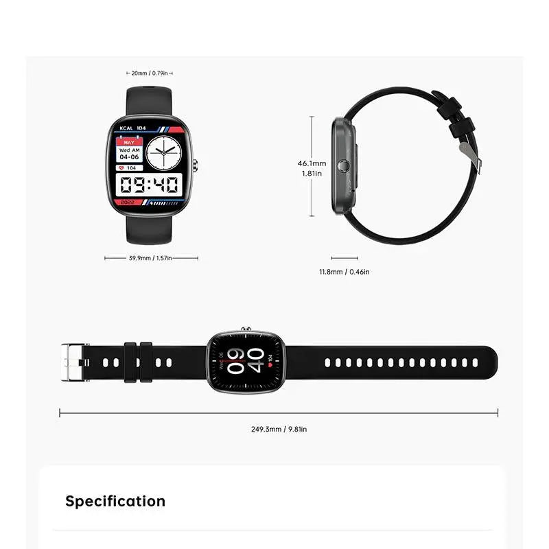 S5 smartwatch IP68 waterproof Bluetooth call sports wristband heart rate and blood oxygen monitoring eprolo