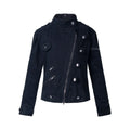 Wash and make old rivet stand collar jacket for women eprolo