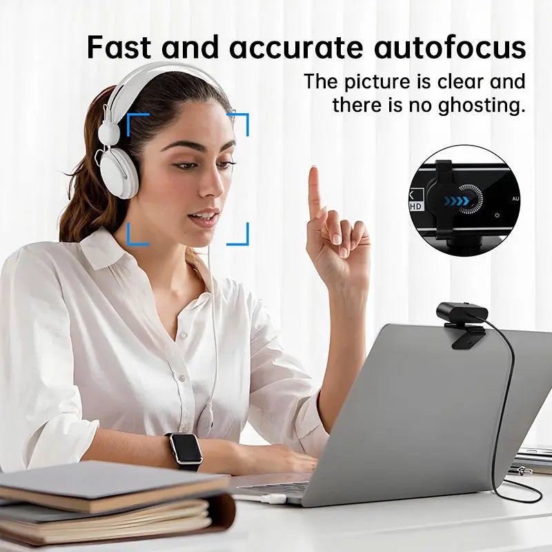 Mini 4K USB Webcam with Mic, Auto Focus HD Camera for PC & Laptop, 30fps 2K/1080P Conference Cam eprolo