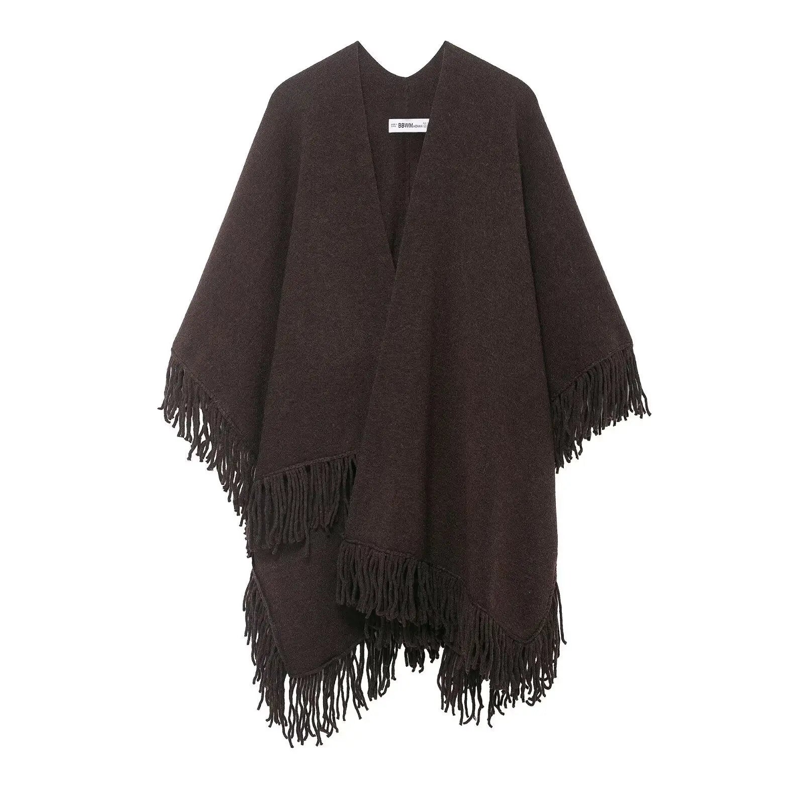 Tassel embellished knitted cloak jacket eprolo