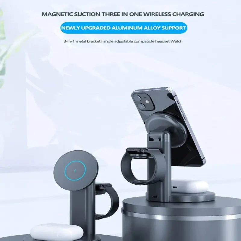 Magsafe Magnetic 3 in 1 Wireless Charger Stand 15W Fast Charge Mobile Phone Watch Headphones eprolo