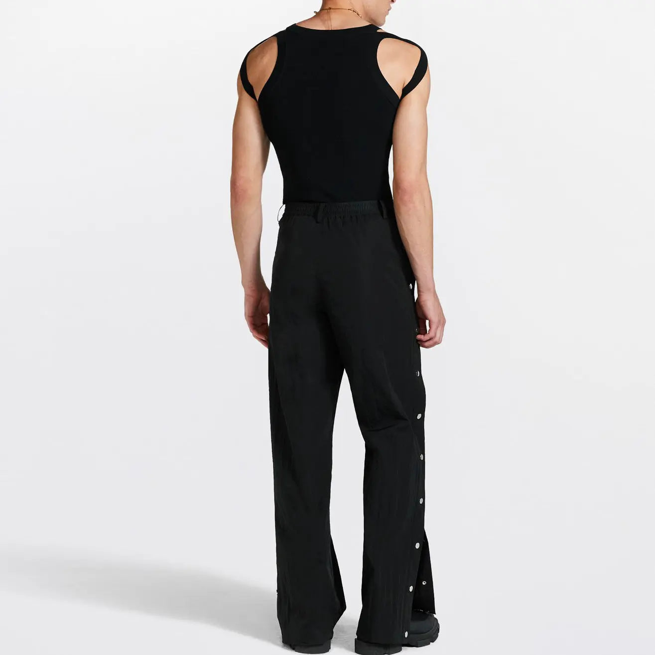 Individualist Strap Double-Strap Hollow Knit Vest Elastic Fitted Top, Unique Design Sense T-Shirt for Men eprolo