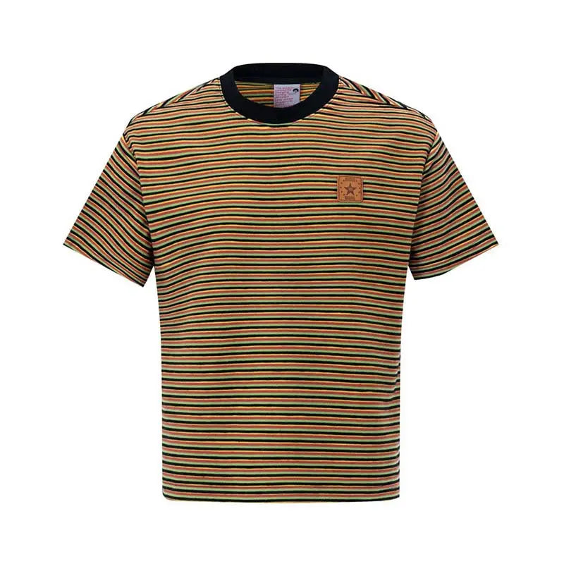 Striped contrasting round neck short sleeved t-shirt eprolo