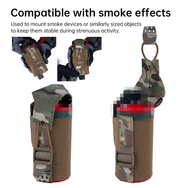 Tactical Smoke Grenade Pouch, MOLLE Bag with Elastic/Fixed Buckle, Outdoor Hunting Accessory, Airsoft Training Gear eprolo