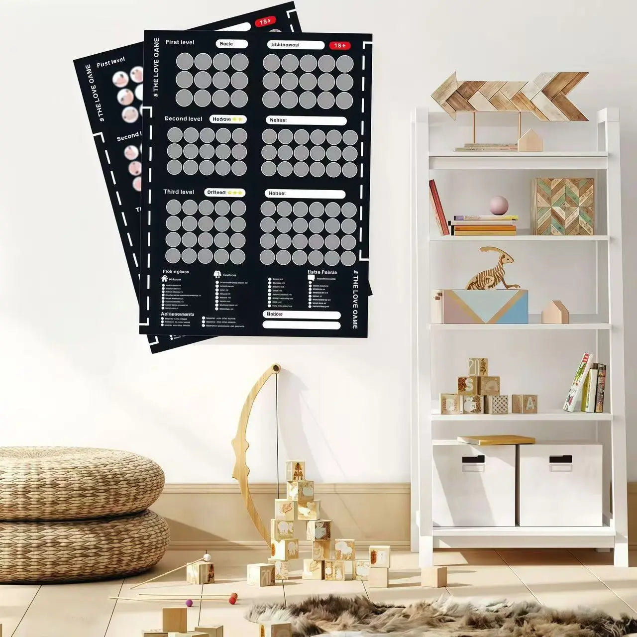 New Couple Scratch Card Game to Enhance Relationship, Modern Black Scene Poster eprolo