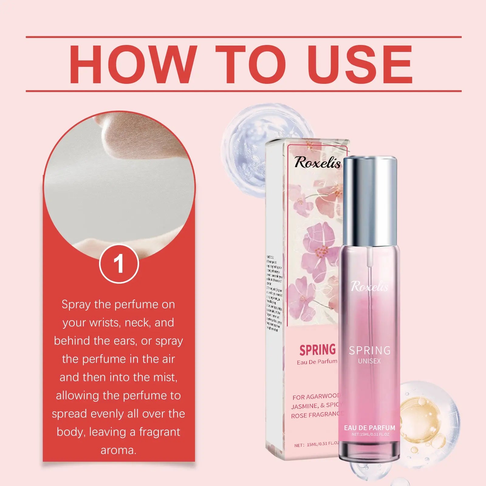 Spring Perfume Spicy Rose Fresh Natural Light Fragrance Portable Fragrance Exudes Personal Charm Perfume eprolo