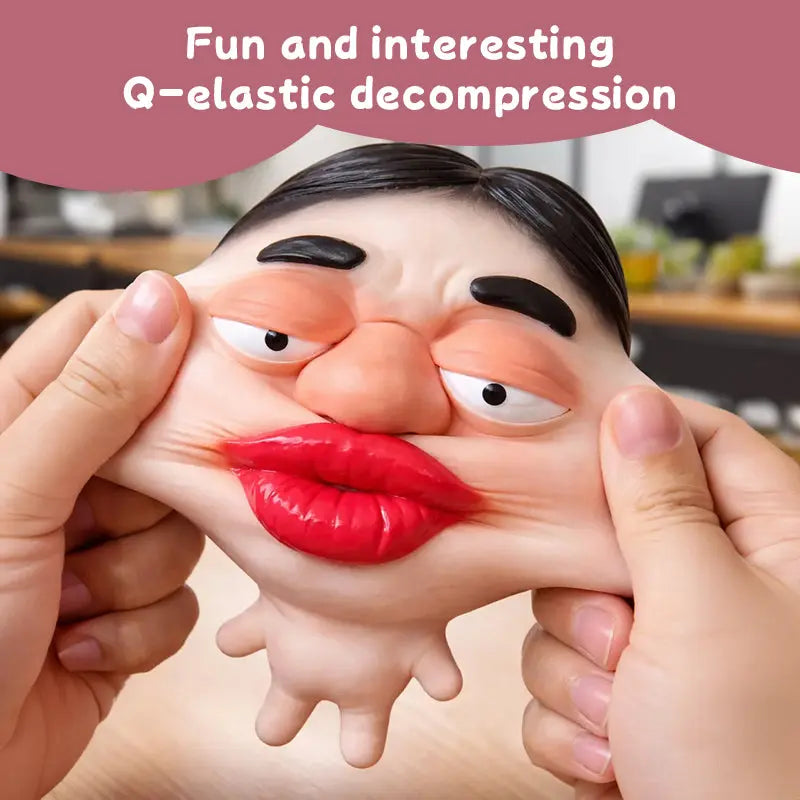 Stress Relief Fidget Sculpture, Soft Elastic Big Face, Slow Sensory Rebound Funny Design, Ugly Face Squishy Model, Creative Gift eprolo