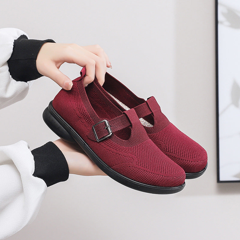 Spring  Old Beijing Cloth Shoes Breathable Middle-aged and Elderly Casual Shoes Mesh Anti-slip Soft Sole Slip-on eprolo