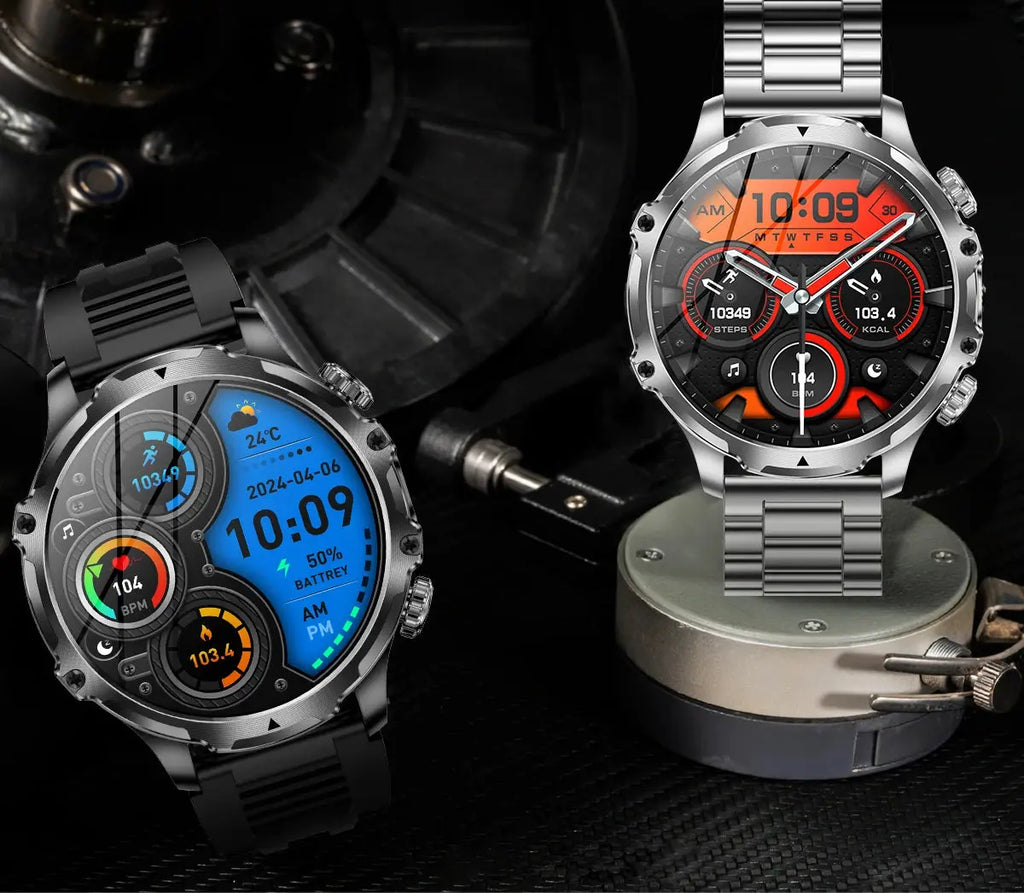 AK75 Smart Watch Flashlight  Men Outdoors Sports Fitness Tracker 700mah Large Battery BT Calling LED Light Smartwatch eprolo