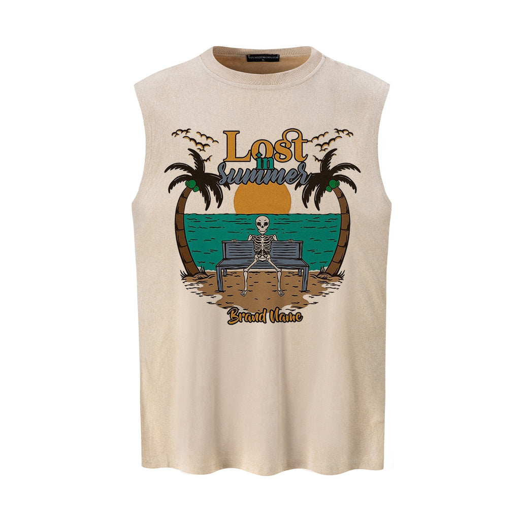 Skeleton Beach Printed Tank Top eprolo