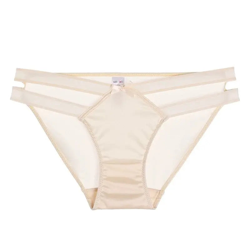 Satin Milk Silk Girl Underwear Sexy Hollow Butterfly Knot Seamless Underwear Hip-hugging Low Waist Triangle Underwear eprolo