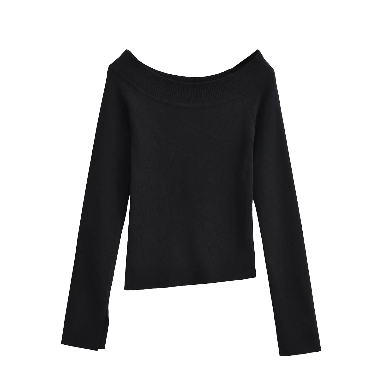 One line off shoulder slanted shoulder elastic slim fit top eprolo