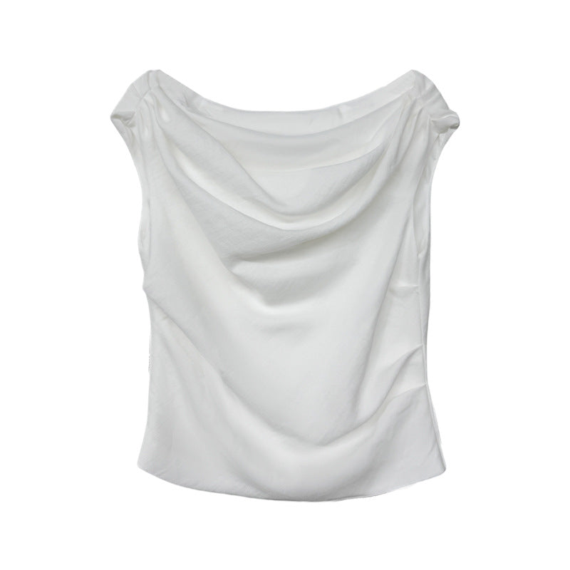 Pure Desire One-Shoulder Sleeveless T-Shirt for Women, Slim-Fitting and Flattering Top eprolo