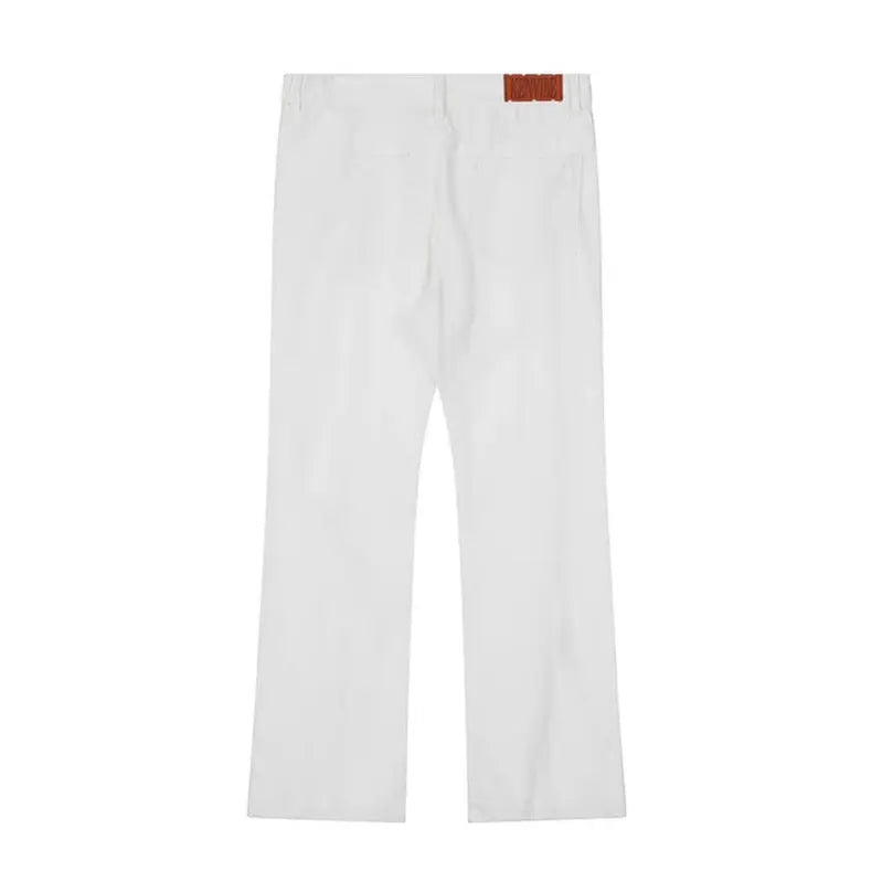 Cool Zipper Flared Denim Pants Casual Loose Slim Fit Trousers eprolo