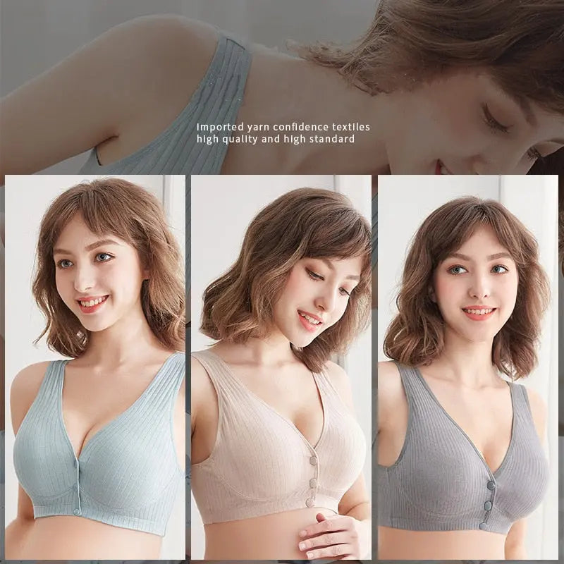 Cotton Nursing Bra Breathable Breastfeeding Bras for Women Maternity Bra Plus Big Size Easy Feeding Bra Wire Free eprolo