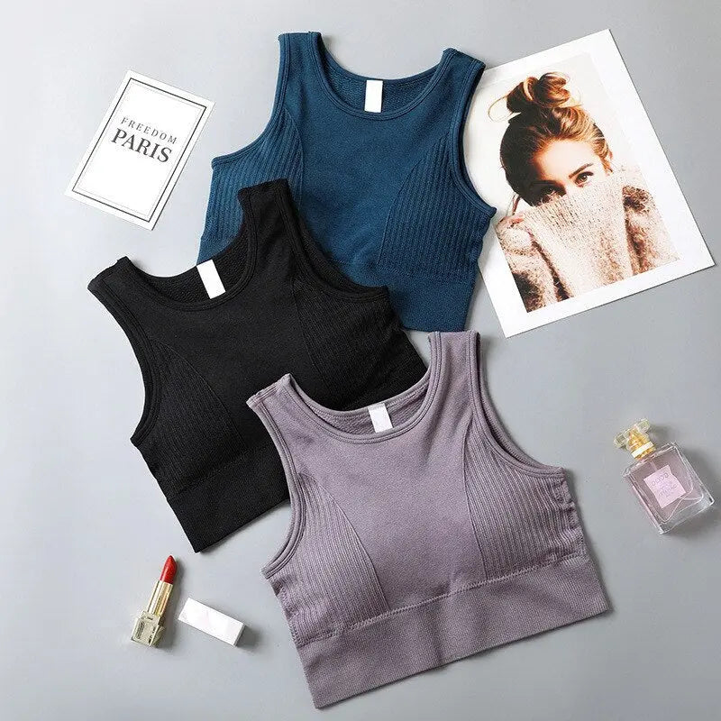 Women Hollow Out Sports Bras,Breathable Shockproof Athletic Gym Running Sports Bra To eprolo