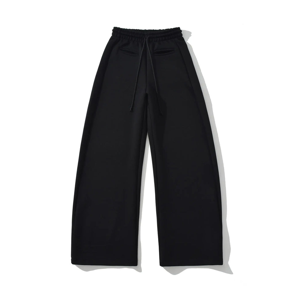 Drawstring elastic waist loose wide leg pants My Store