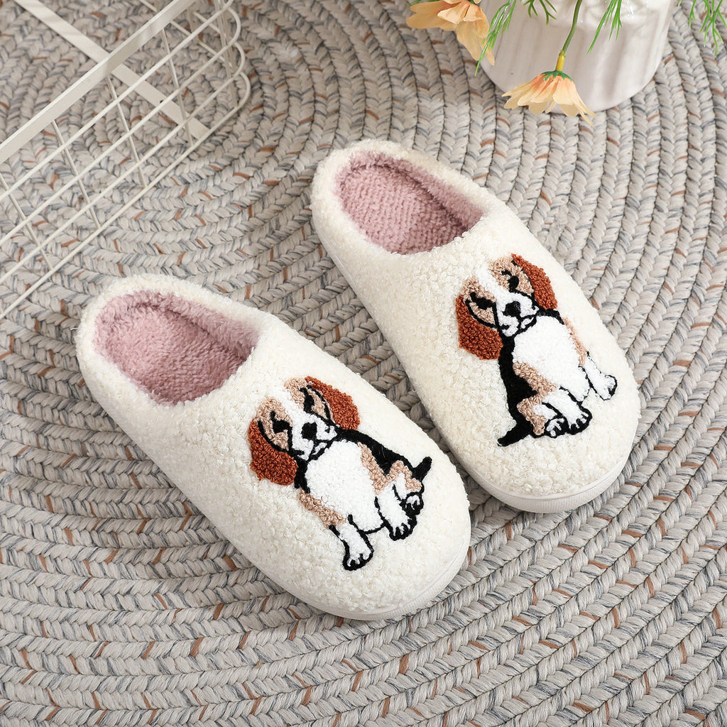 Beagle cotton home indoor anti slip cute cartoon dog slippers for women eprolo