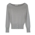 Chic  Fitted Buttoned Slim-Fit Knit Top for Women, Short Length, Long Sleeve eprolo