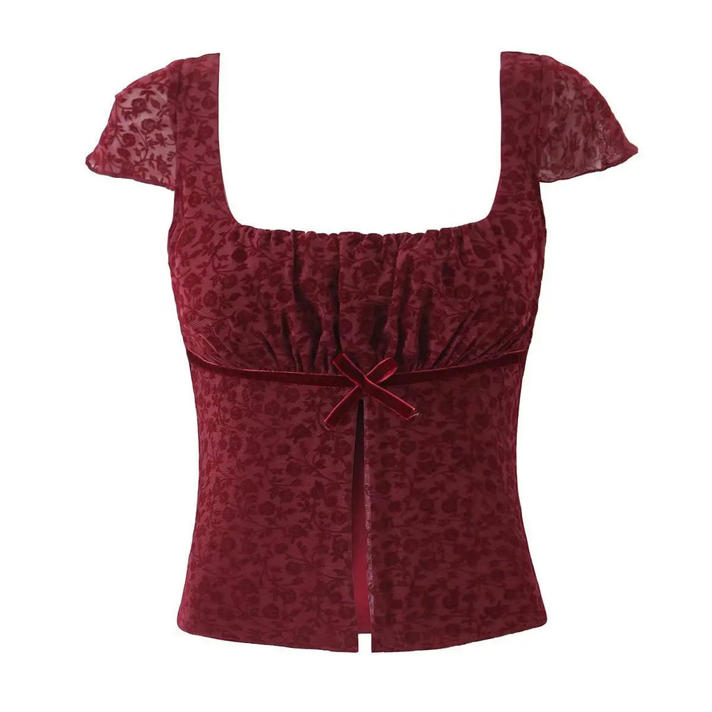 Style Women's Top with Bow Design and Slit Detail eprolo