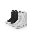 Canvas Shoes with Front Lace-Up and Side Zipper, Women's Sneakers eprolo