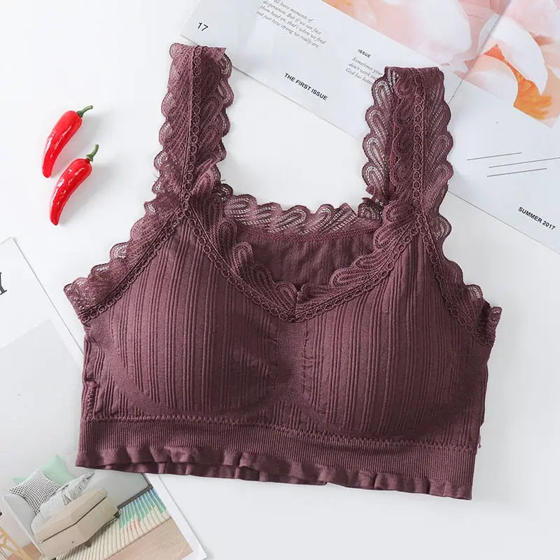 Lace Bra Women Girls Yoga Tops Fashion Fitness Sport Bra Cotton Women Tops eprolo
