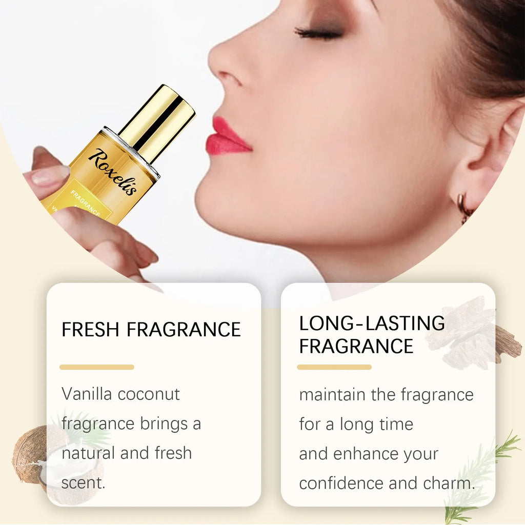 Roxelis Vanilla Coconut Fragrance Spray Long Lasting Fragrance Refreshing Body Spray Floral Fruit Fragrance Refreshing Body Fragrance eprolo