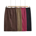 Versatile and versatile suede material women's long skirt eprolo