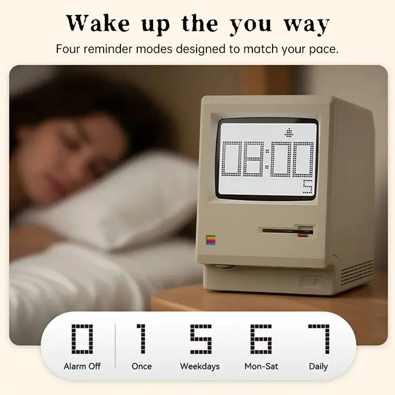 Maclock Retro 60-Hour Standby Alarm Clock, Student Desk Clock with LED Display, Creative Desktop Decor eprolo
