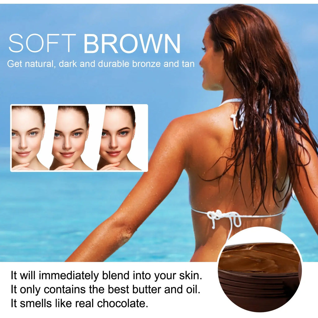 OUHOE Soft Brown, Summer Seaside Tanning Dark Tan Moisturizing Cream for Tanning Skin eprolo