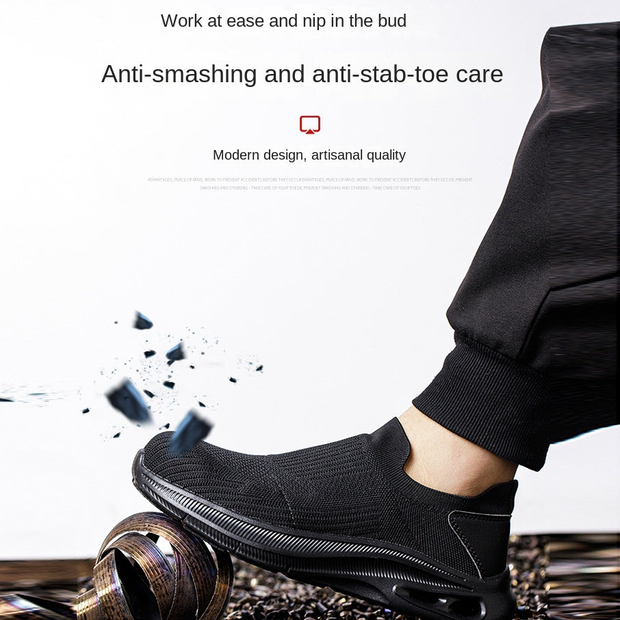 Mesh lightweight one foot labor protection summer mesh anti smashing and anti piercing safety protective shoes eprolo