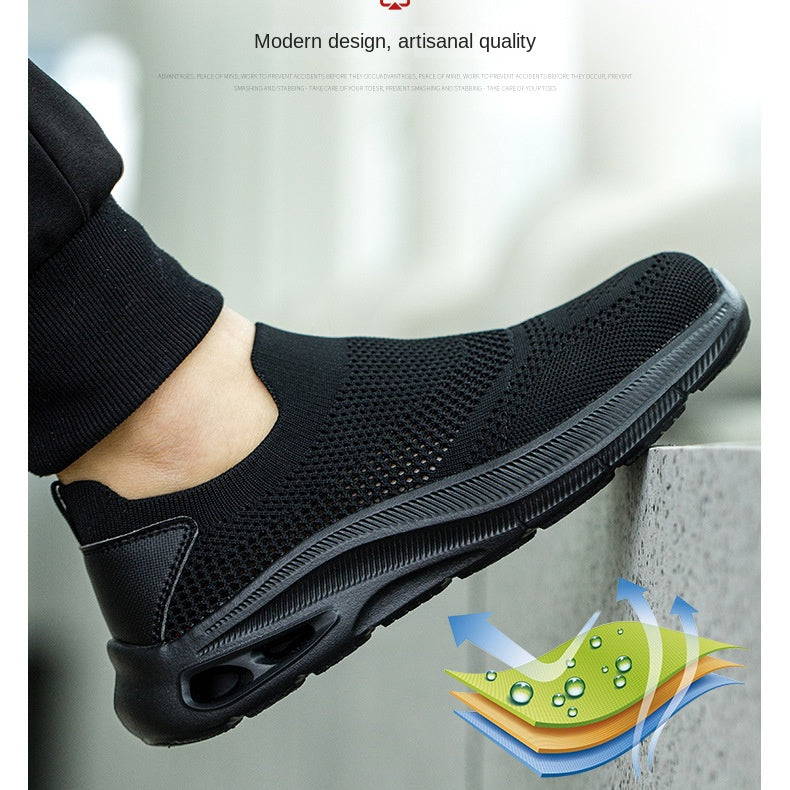 Mesh lightweight one foot labor protection summer mesh anti smashing and anti piercing safety protective shoes eprolo