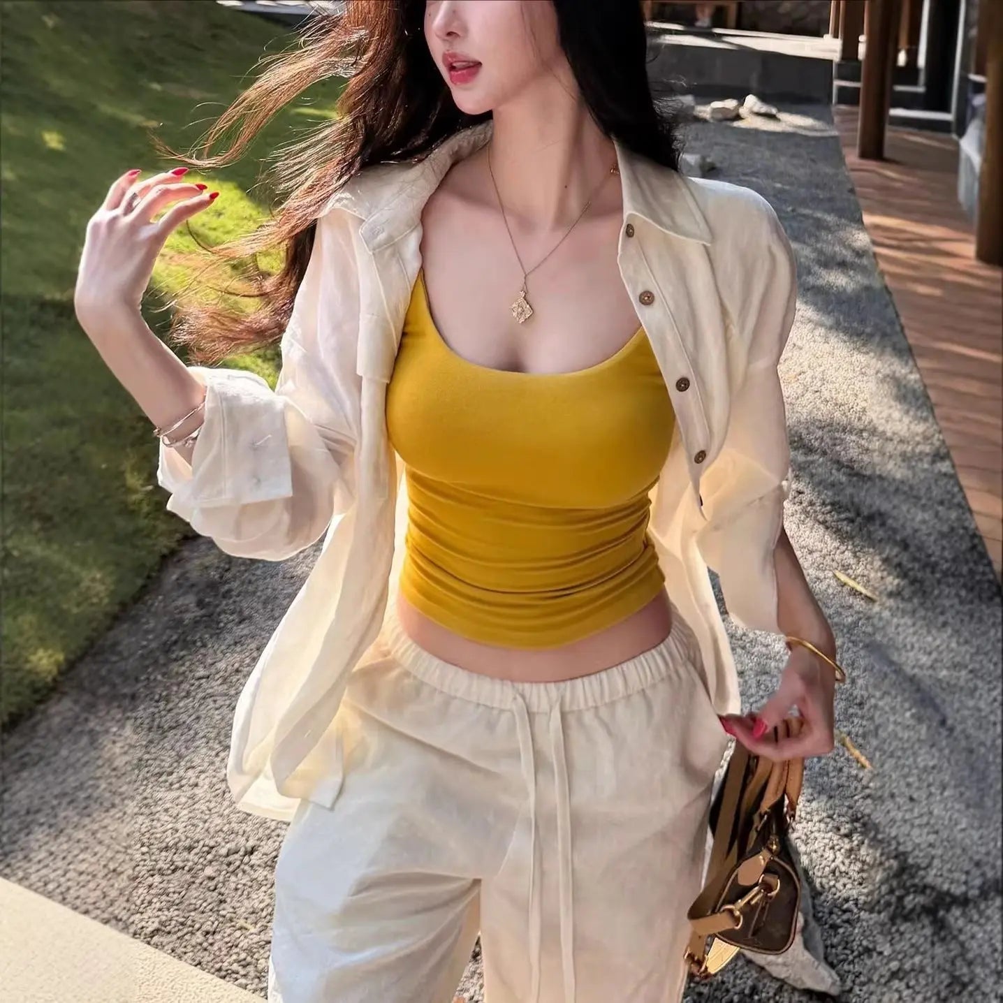 Loose White Shirt for Women Casual Top eprolo