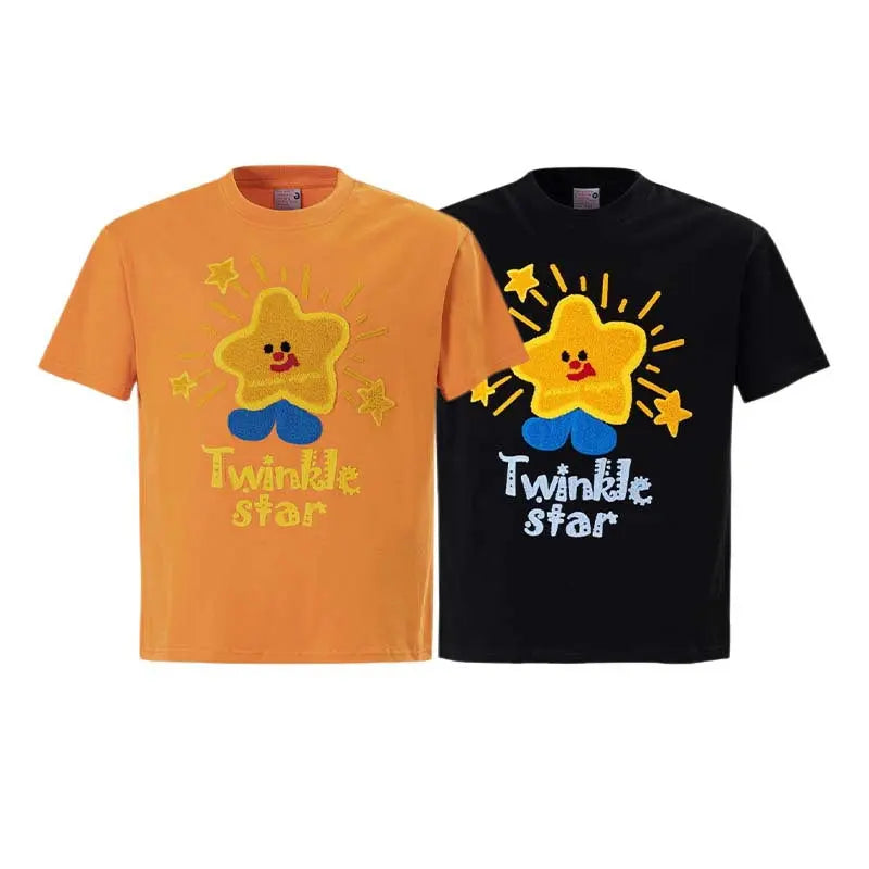 Star plush embroidered short sleeved t-shirt eprolo