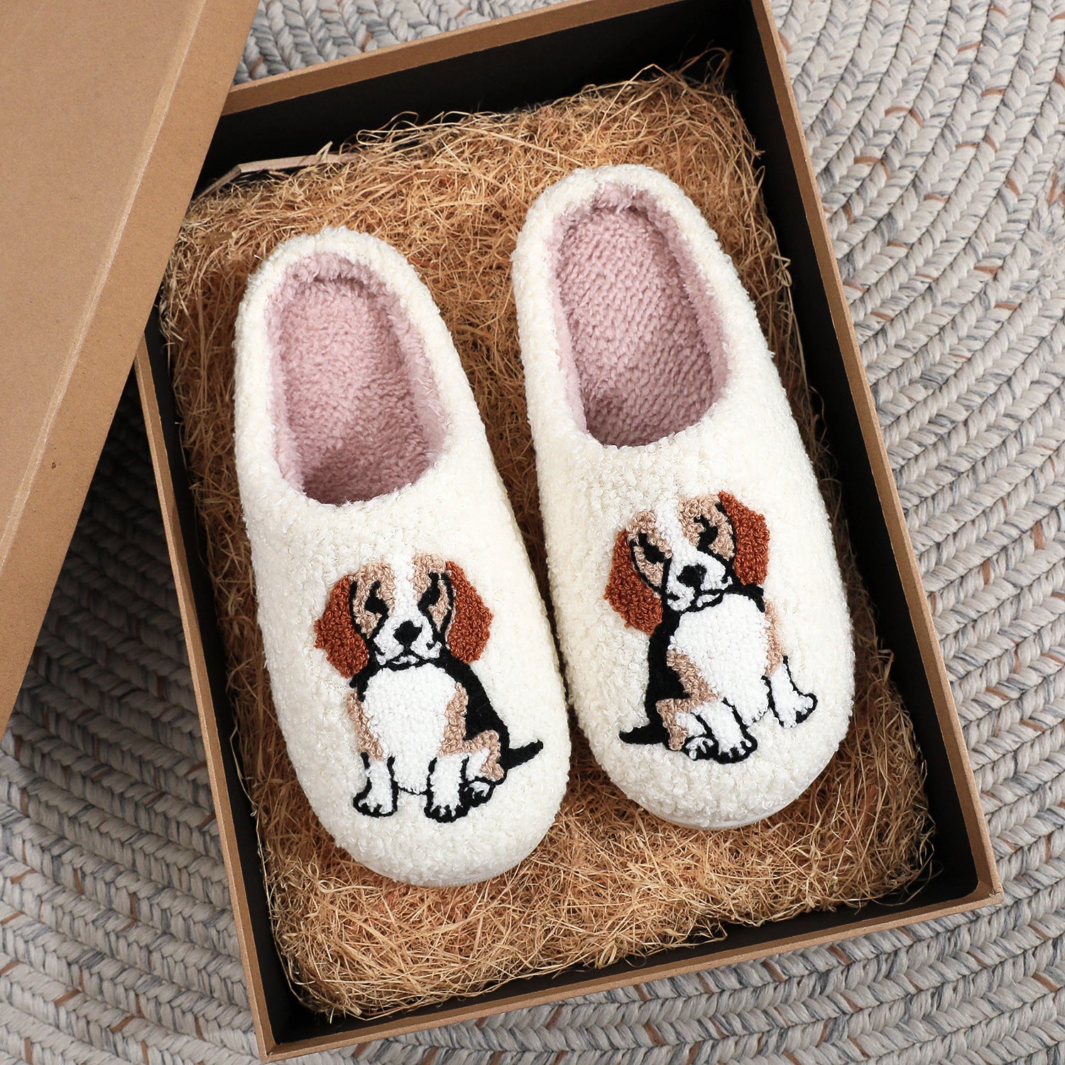 Beagle cotton home indoor anti slip cute cartoon dog slippers for women eprolo