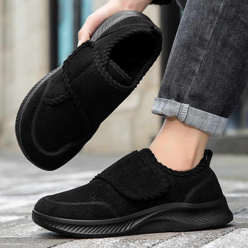 Winter and Autumn Wide-Fit Fleece-Lined Warm Shoes for Elderly Extra-Wide and Extra-Thick Rehabilitation Shoes for Broad Feet and Swollen Feet Walking Shoes eprolo