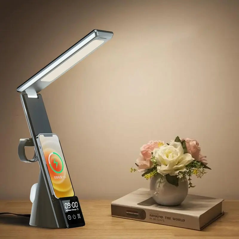 Newest Multi-Function Table Lamp Clock Convenient Three In One Fast Charger For Mobile Phone Watch Headset Wireless Charging eprolo