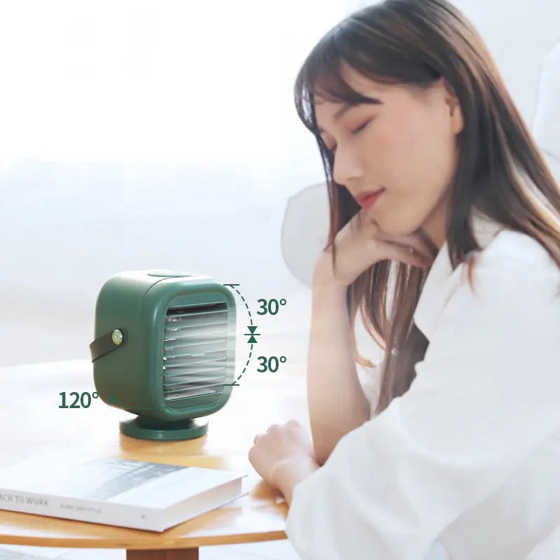 New Water-Cooled Air-Conditioning Fan Household Creative Desktop Small Refrigerator Mini Humidification Spray Fan Lamp eprolo