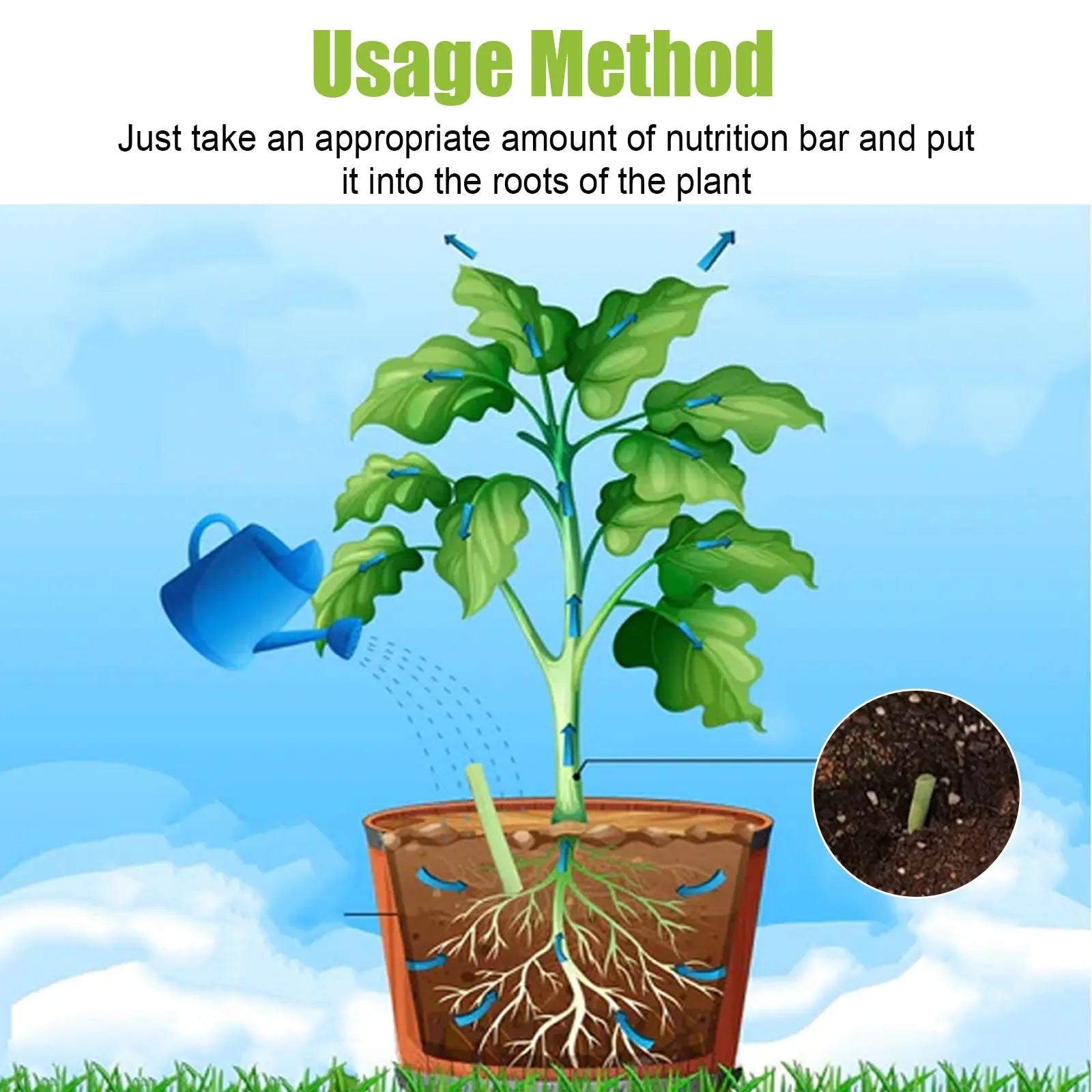 MoonSpry Plant Catalyst Stick, Plant Fruit And Vegetable Pot Flower Bud Flower Hair Root Growth Fertilizer Stick eprolo