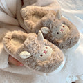 Cute Lamb Cotton Slippers for Women, Back-Covered Postpartum Shoes, Non-Slip Fuzzy Slippers eprolo
