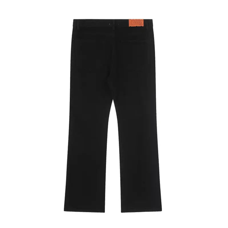 Cool Zipper Flared Denim Pants Casual Loose Slim Fit Trousers eprolo