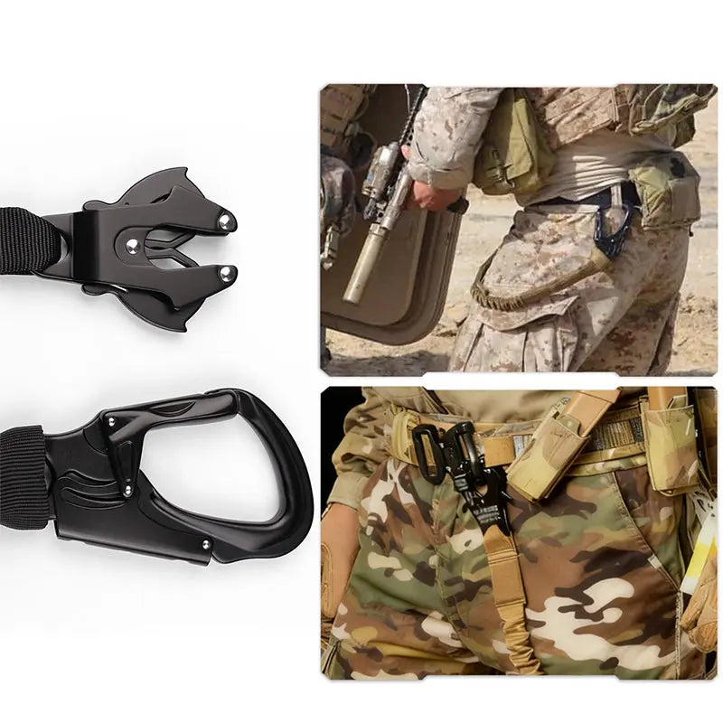 Tactical Bungee Cord - Quick-Release Climbing Buckle, Adjustable Safety Rope with Dual-End Hook for Secure Hanging eprolo