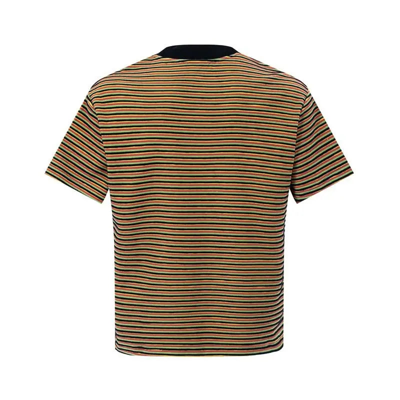 Striped contrasting round neck short sleeved t-shirt eprolo