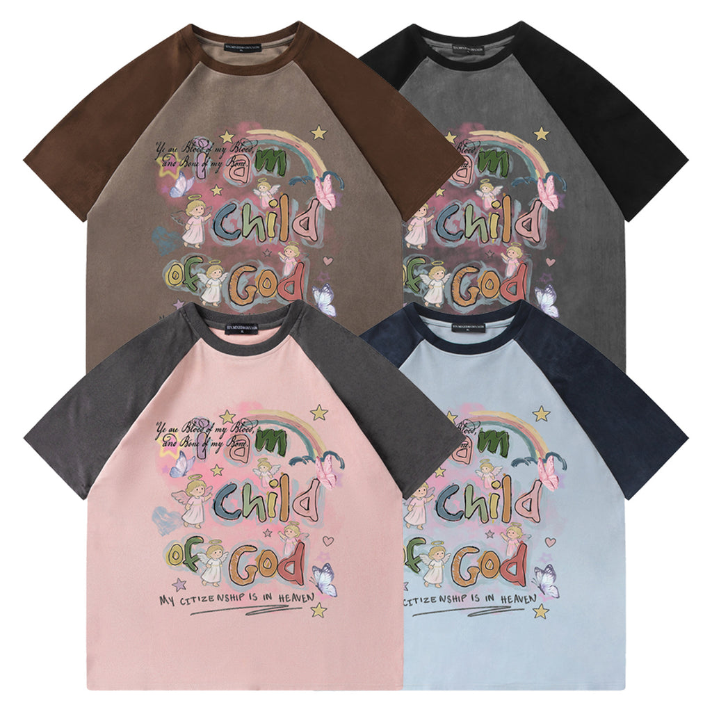 Rainbow Angel Printed Short Sleeve eprolo