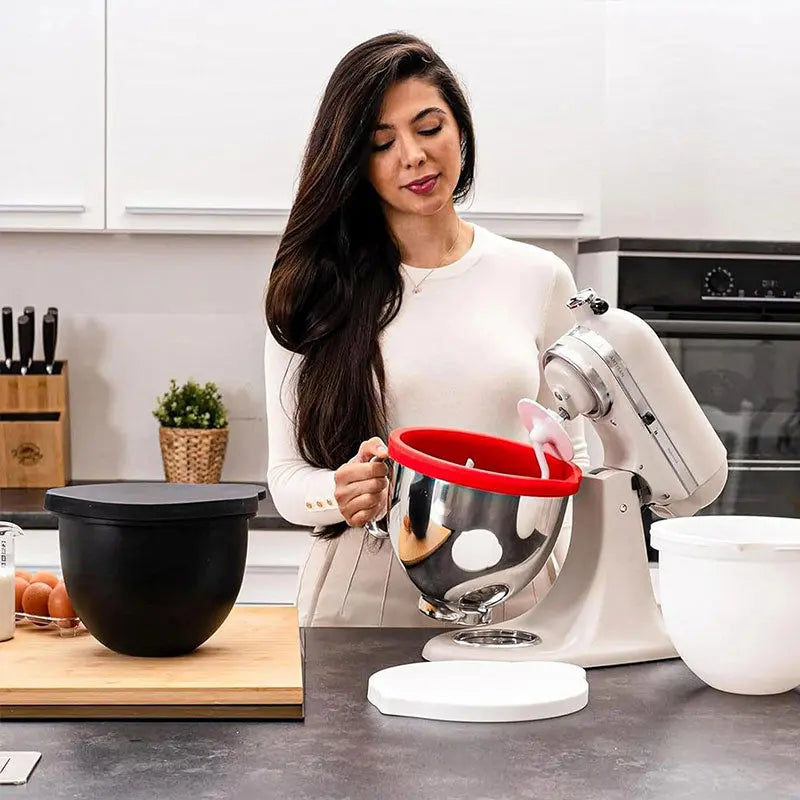 Reusable Mixer Container with Silicone Liner Lid, Compatible with KitchenAid 5-Quart Tilt-Head Stand Mixers, Baking Accessory eprolo