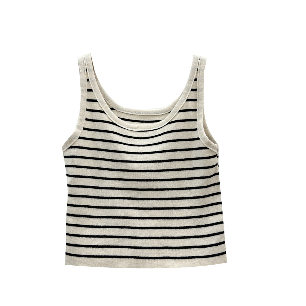 Color-block Knit Camisole Top for Women, Short Sleeveless Slim Fit Summer Inner Wear eprolo