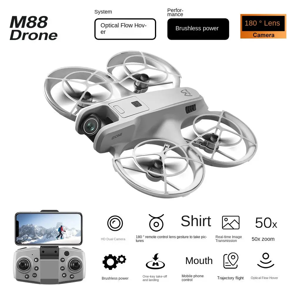 M88 Brushless Drone with Optical Flow and Full Protection, 4-Axis Aircraft for Outdoor Photography and Remote Control Flying eprolo