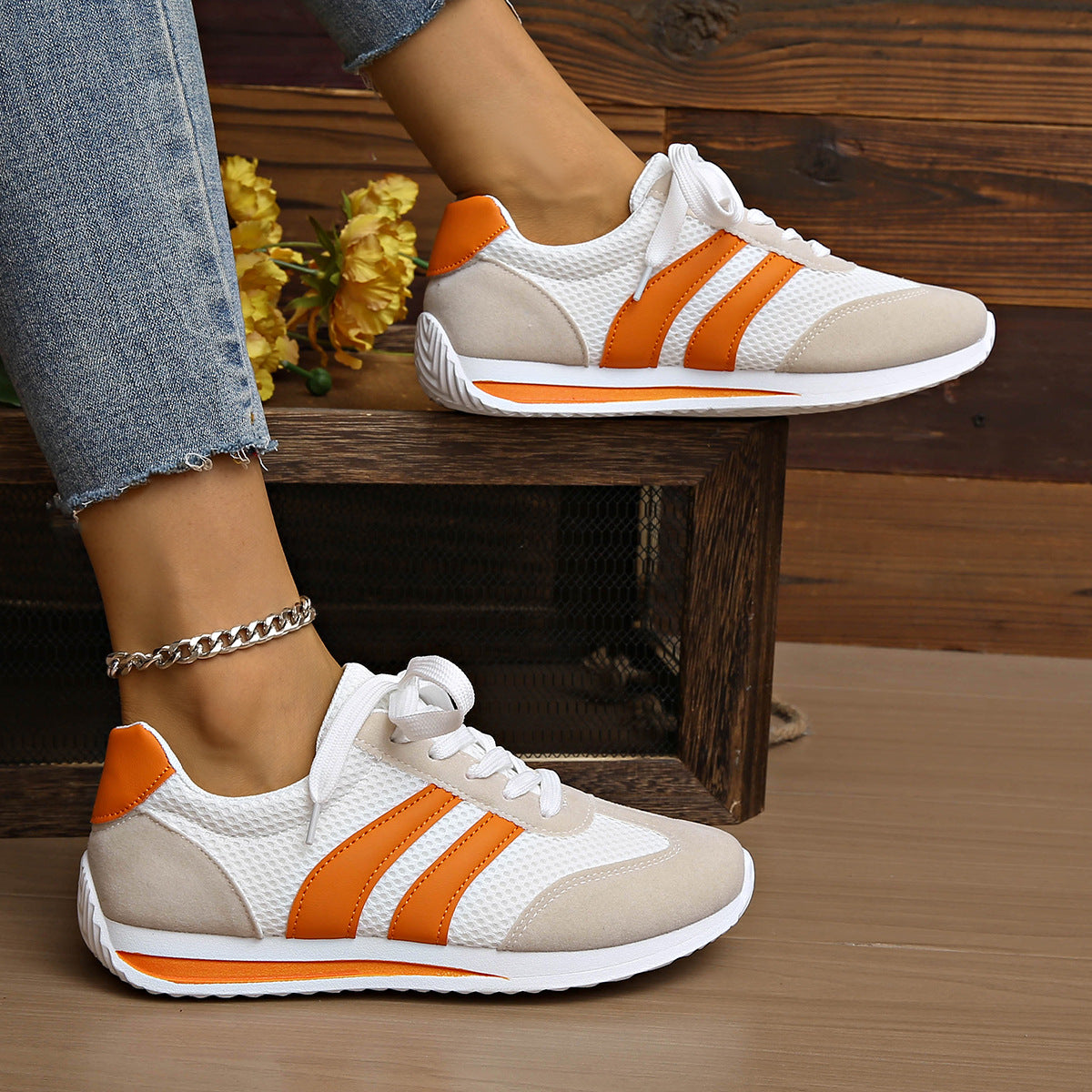 Casual and comfortable lace up sports flat bottom women's sports shoes eprolo