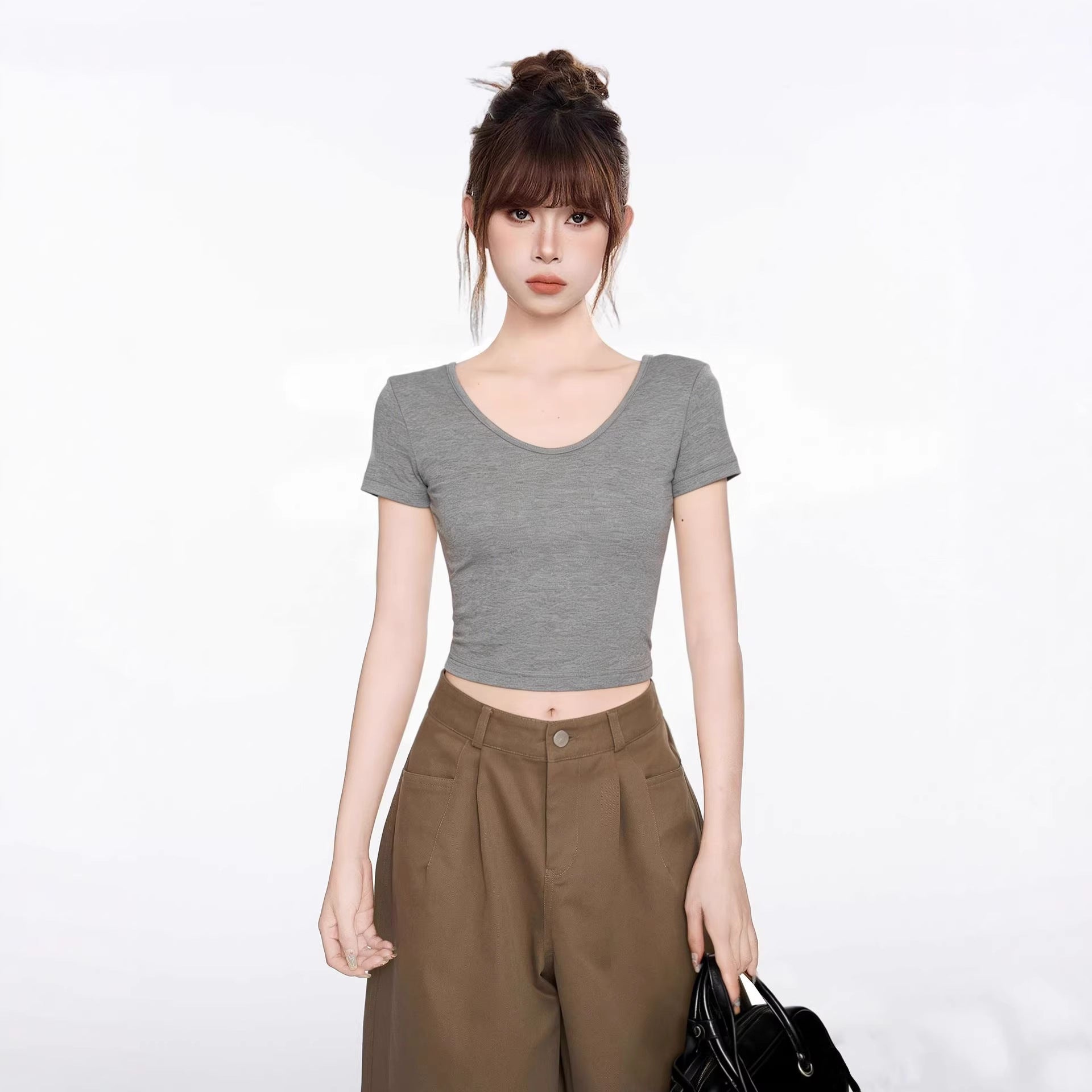 Short Sleeve T-Shirt for Women, Sexy and Pure Aesthetic Crop Top eprolo